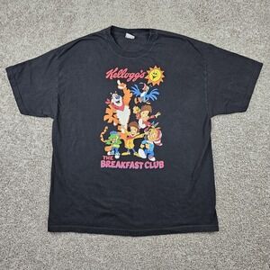 Kelloggs The Breakfast Club Cereal Mascot Graphic T-Shirt Mens 2XL Black 2013